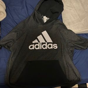 Black and white adidas short sleeve hoodie